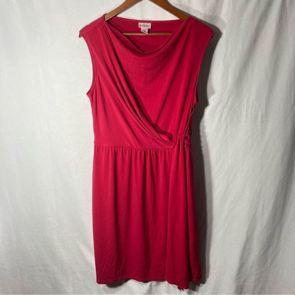Motherhood Red Asymmetrical Cowl Neck Maternity Sundress M